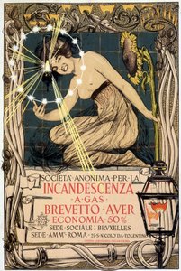 Werbung für Gas-Glühlampe, von Mataloni, Italien von Giovanni Maria Mataloni