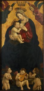 Madonna der Milch mit musizierenden Engeln, 1490-1500