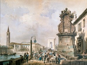Ansicht der Trofeo-Brücke über den Naviglio Pavese, Mailand von Giovanni Migliara