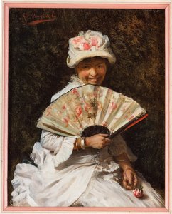 Dame mit Fächer von Giovanni Muzzioli