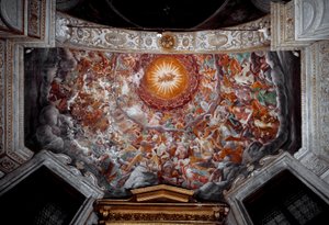 Engel in Herrlichkeit. Kuppel dekoriert mit Fresken von Giovanni Paolo Lomazzo