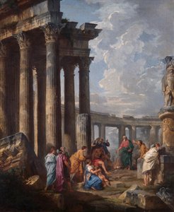 St. Paulus auf Malta, die Viper ergreifend, 1735 von Giovanni Paolo Panini