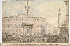 Die Lotterie auf der Piazza di Montecitorio, 1743-1744 von Giovanni Paolo Panini