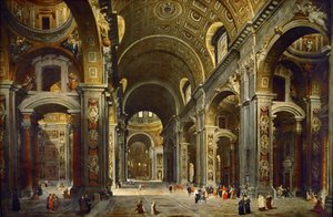 Kardinal Melchior de Polignac besucht die Basilika St. Peter in Rom von Giovanni Paolo Pannini