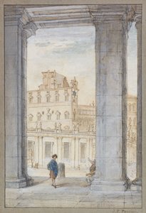 Eine Ansicht des Petersplatzes unter Berninis Kolonnaden, der Sixtinischen Kapelle und des Papstpalastes dahinter