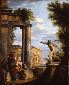 Capricci von klassischen Ruinen mit Philosophen im Diskurs von Giovanni Paolo Pannini
