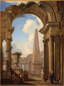 Capricci von römischen Ruinen mit Figuren