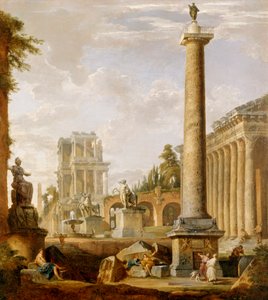 Capriccio römischer Ruinen mit der Trajanssäule