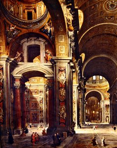 Kardinal Melchior de Polignac besucht St. Peter in Rom, 1730 von Giovanni Paolo Pannini