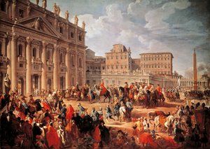 Karl III. besucht den Petersdom, Rom von Giovanni Paolo Pannini