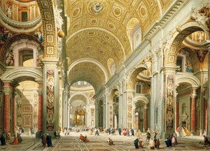 Innenraum von St. Peter in Rom, Blick nach Westen zum Grab von St. Peter von Giovanni Paolo Pannini