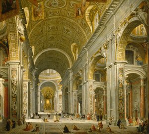 Innenraum von St. Peter, Rom, 1750 von Giovanni Paolo Pannini