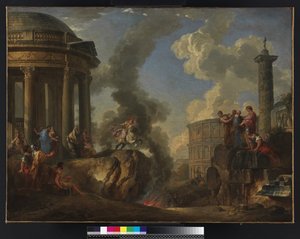Marcus Curtius springt in den Abgrund, ca. 1730 von Giovanni Paolo Pannini