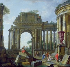 Römische Ruinen mit dem blinden Belisarius
