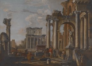 Ruinen mit dem Tempel des Antonius und der Faustina, ca. 1727-30