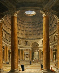 Das Innere des Pantheon in Rom, Blick nach Norden vom Hauptaltar zum Eingang, 1732