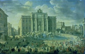 Der Trevi-Brunnen in Rom von Giovanni Paolo Pannini