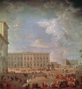 Ansicht des Quirinal und der Piazza di Monte Cavallo, von Giovanni Paolo Pannini von Giovanni Paolo Pannini