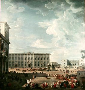 Blick auf die Piazza del Quirinale, Rom von Giovanni Paolo Pannini