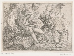 Ein Satyr von Putti und Venus gefangen
