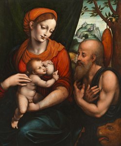 Jungfrau und Kind mit dem Heiligen Hieronymus von Giovanni Pietro Rizzoli (attr. to) Giampietrino