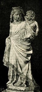Madonna mit Kind, Statue von Giovanni Pisano (ca. 1240-ca. 1320), Prato-Kathedrale, Toskana, Italien, Holzschnitt aus 
