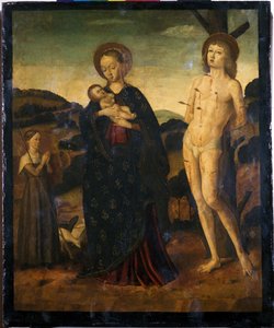 Madonna mit Kind, St. Sebastian und einer Schäferin