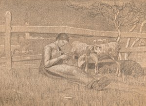 Die Schäferin, um 1888 von Giovanni Segantini