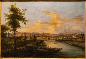 Blick auf den Arno, ca. 1850 von Giovanni Signorini