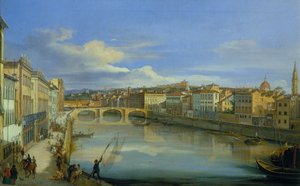Blick auf den Arno von der Ponte alla Carraia von Giovanni Signorini
