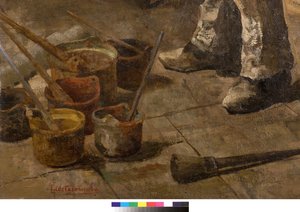 Ich bin auch ein Maler oder Dilettant oder Das Atelier des Malers, 1885 (Detail)