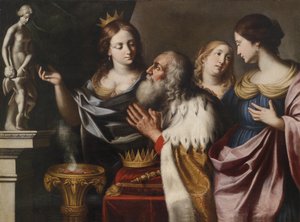 König Salomos Frauen führen ihn in den Götzendienst von Giovanni Venanzi di Pesaro