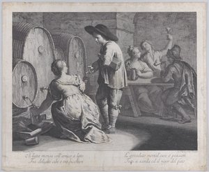 Eine Schankmaid füllt Krüge..., 1760-70 von Giovanni Volpato