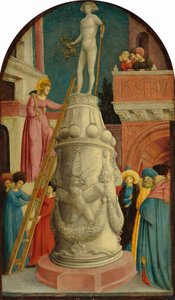 Die heilige Apollonia zerstört ein heidnisches Idol, ca. 1442-1445 von Giovanni d