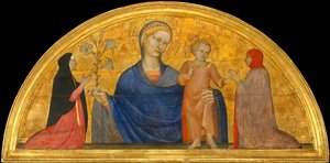 Madonna und Kind mit Stiftern, ca. 1365 von Giovanni da Milano