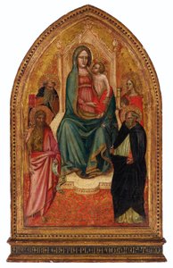 Die Madonna und das Kind auf dem Thron mit den Heiligen Barbara, Dominikus, Johannes dem Täufer und Antonius Abt
