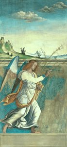 Erzengel Gabriel, Verkündigungstafel, ursprünglich Teil der Außenschalttafeln der Orgel in San Bartolomeo, Vicenza von Giovanni de