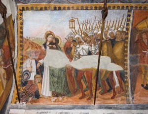 Geschichten der Passion Christi: Jesus wird von Judas mit einem Kuss verraten und gefangen genommen von Giovanni di Cherasco Botoneri