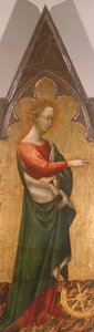 Polyptychon mit der Heiligen Katharina von Alexandrien, Detail von Giovanni di Paolo