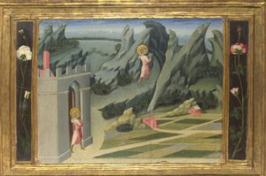 Johannes der Täufer zieht sich in die Wüste zurück, Predella-Panel, 1454