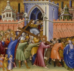 Christus auf dem Weg nach Golgatha, vom Malavolti-Altar, 1426