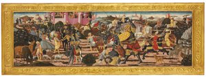 Die Tötung Goliaths, von der Vorderseite eines Cassone