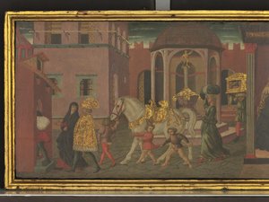 Die Geschichte von Trajan und der Witwe (Detail) von Giovanni di Ser Giovanni Scheggia