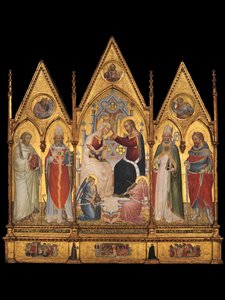 Die Krönung der Jungfrau und Heilige, 1394
