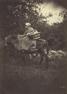 Bäuerin reitet auf einem Esel, 1870 von Giraudon