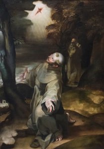 Heiliger Franziskus empfängt die Stigmata von Girolamo (follower of) Muziano