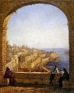 Innerhalb der Befestigungen, Valetta - Blick vom Bogen bei Tag von Girolamo Gianni