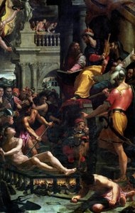 Das Martyrium des Hl. Laurentius, 1573 von Girolamo Macchietti