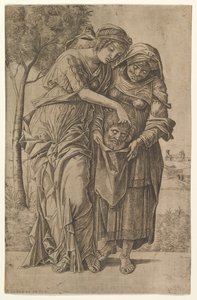 Judith und ihre Magd mit dem Kopf des Holofernes, 1500-1530 von Girolamo Mocetto