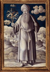 Ganzkörperporträt von Ptolemäus (Claudius Ptolemaeus), griechischer Astronom von Girolamo Mocetto
